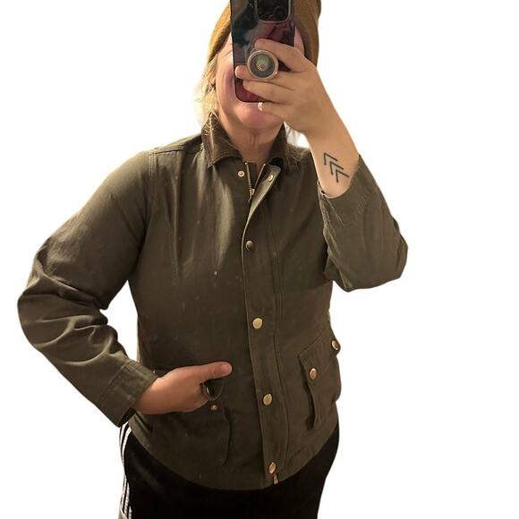 St Johns Bay Chore Jacket Petite Small Brown Field Barn Coat Plaid Lined Outdoor - Picture 1 of 7